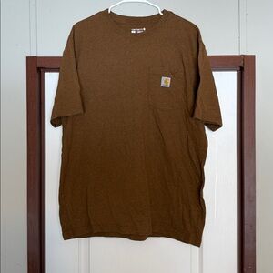 Carhartt Men's Short Sleeve Brown Tee Large Loose Fit